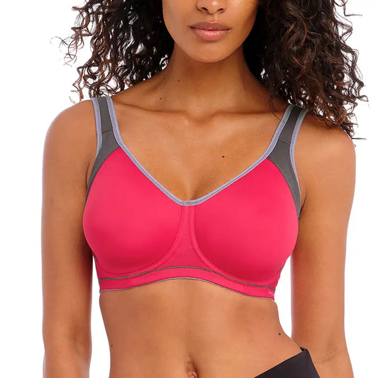 Sonic Underwire Moulded Sports Bra - Hot Crimson